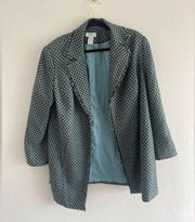 Worthington 20 W Plus Size Blue Brown Blazer Jacket