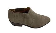 Lucky Brand Women's Folley Slip On Ankle Heeled Booties Gray Suede Leather US 10