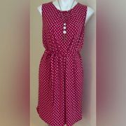 COPY -  Pink And White Casual Dress Sz L W Tie In Front Back KeyHole …