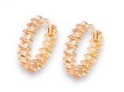 15mm Small Rose Gold Color Hoop Earrings for Women