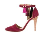Ulla Johnson Tassel Kiki D'Orsay Pumps in Bordeaux Suede 37 New with Box