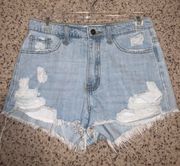 Distressed Denim Shorts