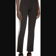 Etoile Black Beige Tuxedo Stripe Haven Jeans FR 34 / US 0 24"