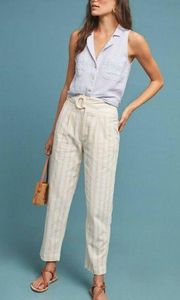 Anthropologie NWT  Oasis Striped Pants in Peach