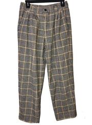 Gianni Versace Vintage Wool Plaid Houndstooth Trouser Pants Black Yellow 48