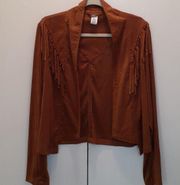 Almost Famous Faux Suede Fringe Blazer XL - #721