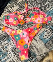 Pink Floral Bikini Set