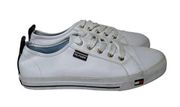 Tommy HILFIGER Sneakers Faux Leather Twanibel White Low Top Lace Up Womens 6.5