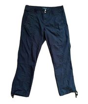 Polo Ralph Lauren Cargo Pants Women's Size 8 Crop Black Slim Utility Ankle tie