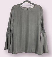 beachlunchlounge Grey Roberta Bell Long Sleeve Blouse