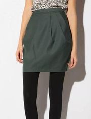 Silence + Noise Sz 6 Drape Front Tulip Skirt Dark Green Urban Outfitters Preppy