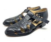 black leather shoe sandals, size 8.5