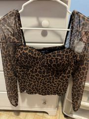 Cropped Leopard Blouse  