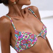 VDM The Label Heidi 60s Floral Underwire Bikini Top XS/S NWT