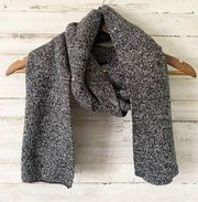 NWOT Marled Knit Scarf Black White & Gray