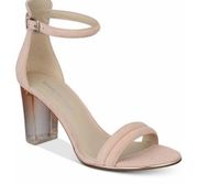 Kenneth Cole New York Suede Lex Lucite Ombre Block Heel Minimalist Sandals 10