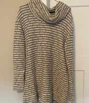 Cowl Neck Long Sleeve Dress-like Sweater