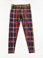 Terez Women's Tall Band High Rise Plaid Print Pattern Multicolor Sine Leggings