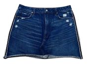 Zoe Natural Rise A-Line Denim Mini Skirt Size 14 Dark Wash