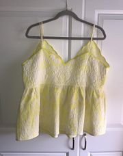 Quilted Tank Top Lemon yellow White US 14