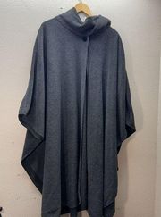 Preston & York Fleece Cape Poncho Gray One Size Fits Most Blanket Sweater Women