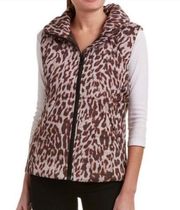 CAbi Juliet Puffer Vest in Leopard Print Size S