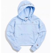 Champion Baby Blue Cropped  Hoodie