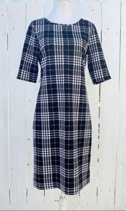 Houndstooth Black & White midi Dress Size Large