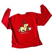 VTG Christmas Puppie Love Long Sleeve T shirt XL Red Animal Save Rescue …