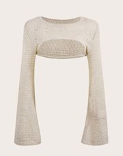 Knit Boho Cream Cover Up Sleeve Top Y2K 