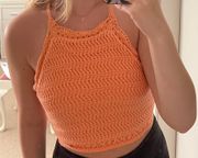 Hollister Peach Crochet Crop Top