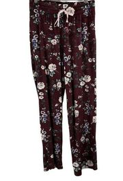 Cuddl Duds Red Floral Fleece Pajama Pant Size XS New