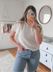 Madewell white eyelet top