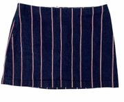 T Alexander Wang Blue Red Striped Mini Skirt