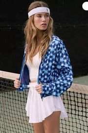 NWT Free People FP Movement Women's Top Seed Printed Tennis Jacket Size Small