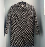 LAUREN Conrad Black and White Polka Dot Coat Size 10