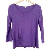 Habitat Purple Twist Front 3/4 Sleeve Shirt Sz S