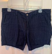 Cotton Navy Eyelet Shorts