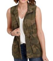 MAURICES Green Camo Rayon Vest Medium