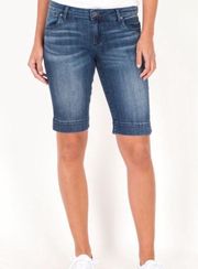 KUT from the Kloth Natalie Bermuda Long Jean Denim Mid Rise Shorts Size 4