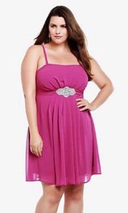 Berry Fuschia Chiffon Tube Dress