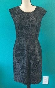 Kenneth Cole Ladies Rayon Shift dress in black with silver in size 4