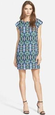 NWT Women's Sam Edelman Cap Sleeve Illusion Panel Shift Dress Sz Large