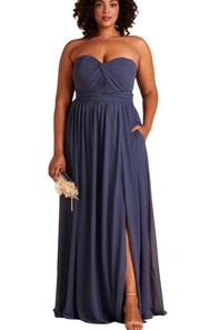 BIRDY GREY Women's XL Grace Convertible Dress Bridesmaid Gown Chiffon Slate Blue