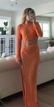 Orange bikini Cover Up