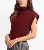 bishop + young max shoulder pad sleeveless sweater in scarlett Size XS
