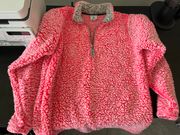 Neon Pink Fuzzy Sherpa Quarter Zip