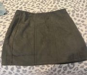 Green Skirt, Short Style With Zipper Back. Velvety  Spandex