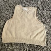 Carly Jean Los Angeles cream sweater vest size large