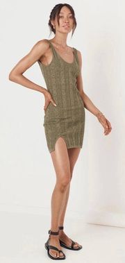 NWT Spell & the Gypsy Frenchie Rib Mini Dress Khaki